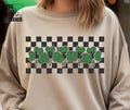 LUCKY Clovers on Black Checker