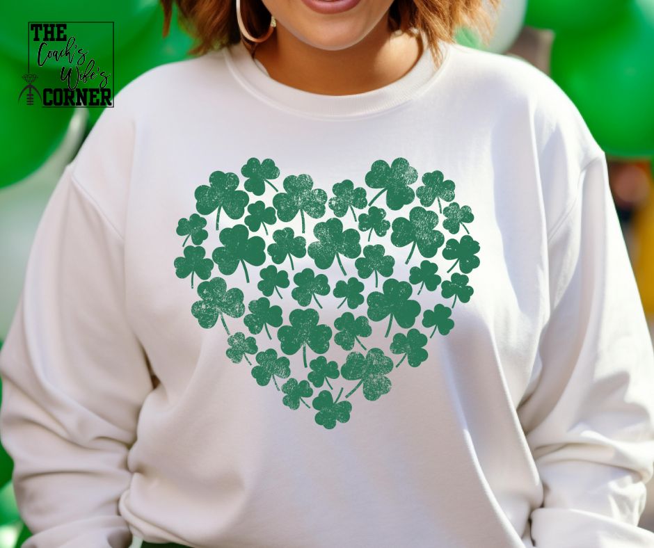 Heart Clovers Green