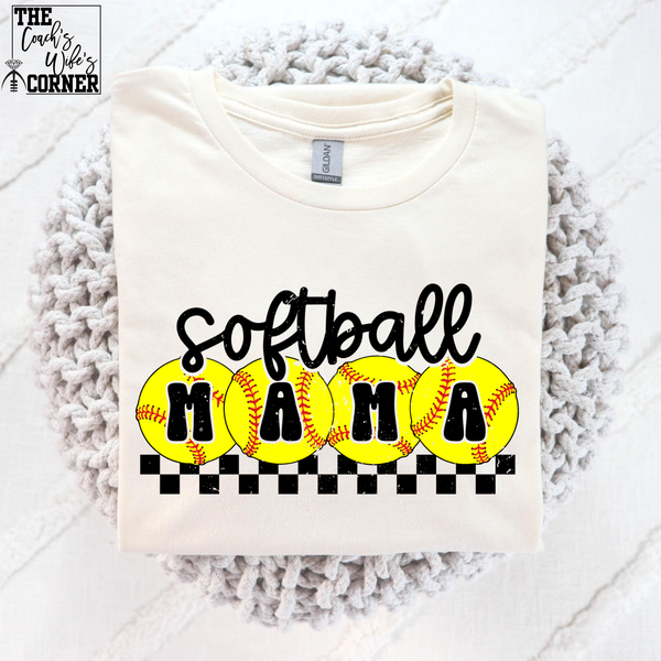 MAMA Softball Letters Checkered
