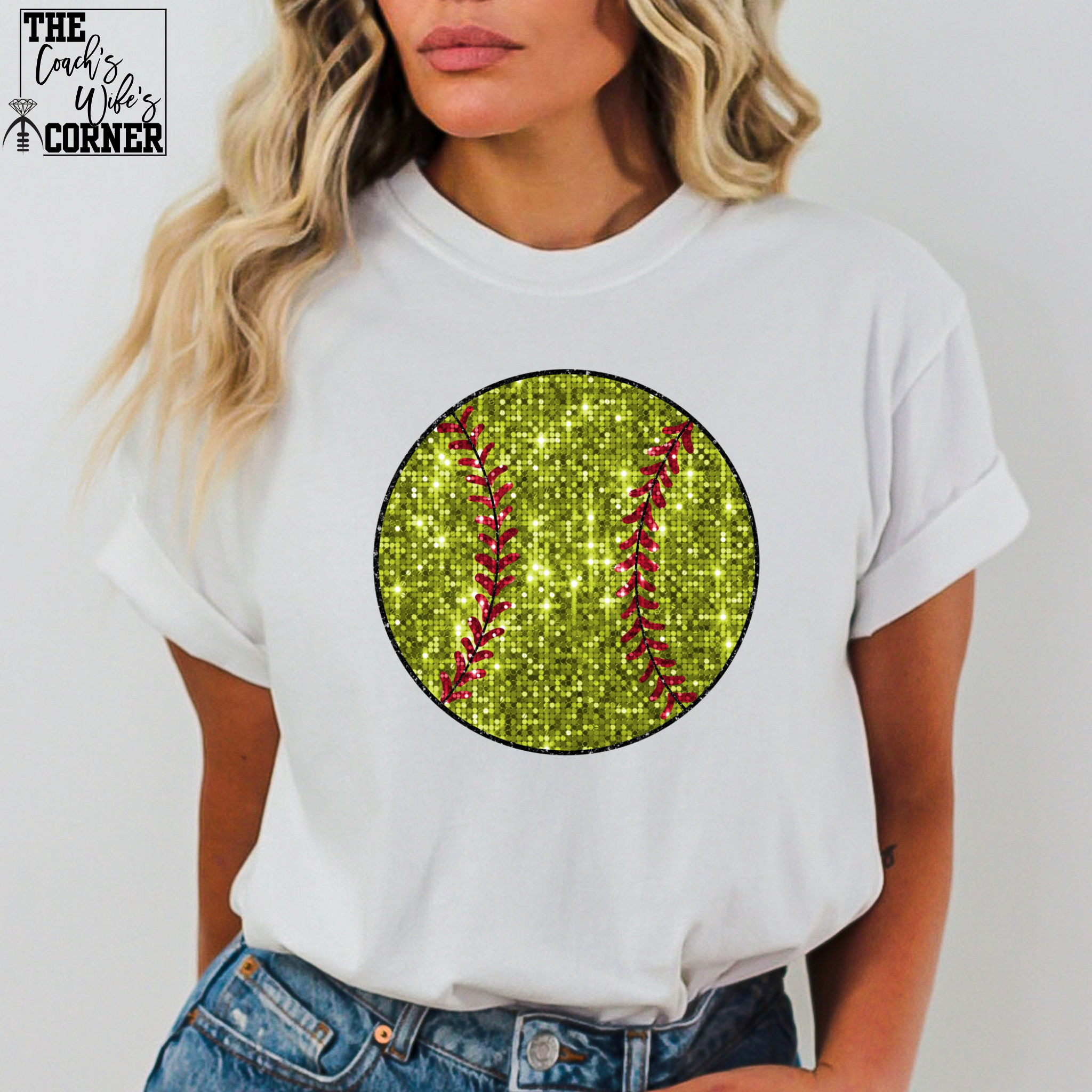 Sparkle Faux Softball