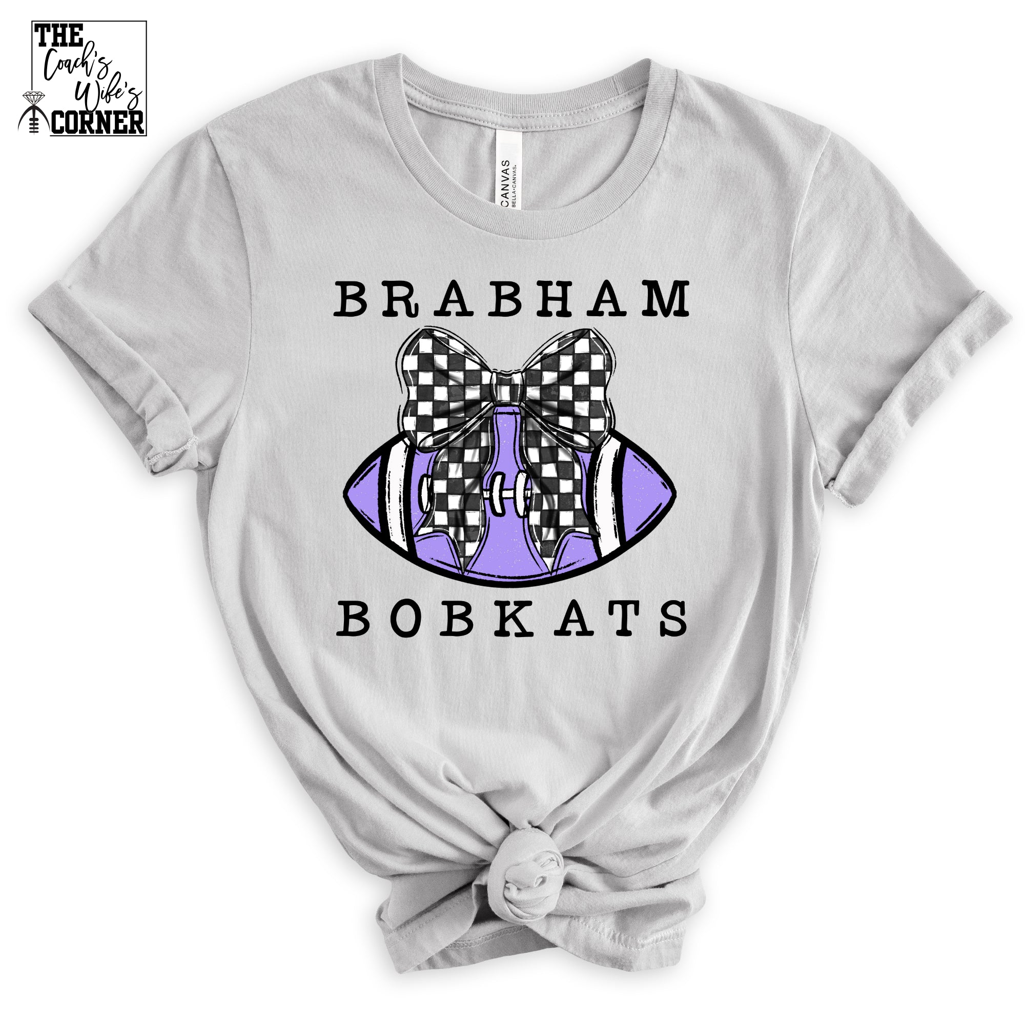Brabham Bobkats Football Checkered Bow