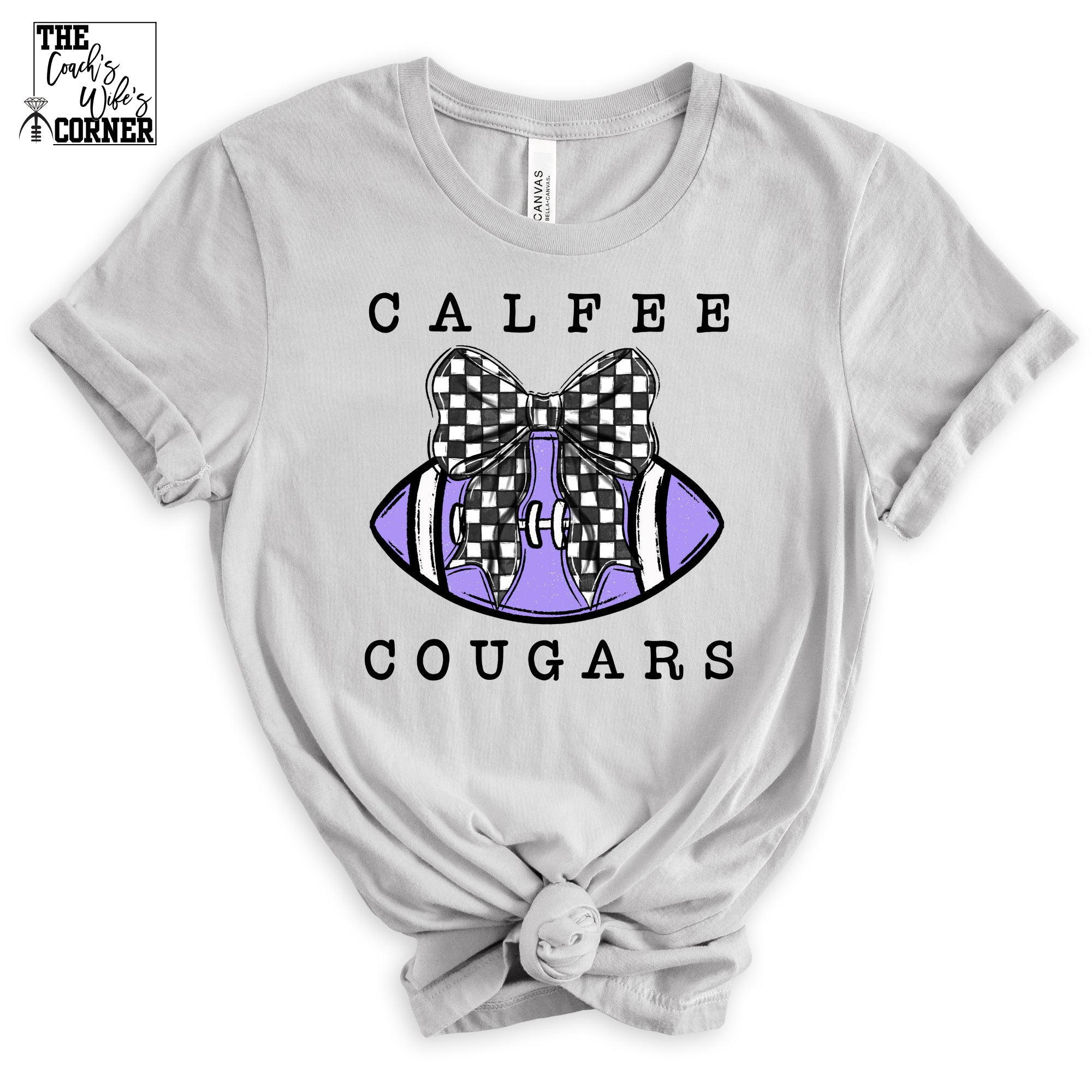 Calfee Cougars Football Checkered Bow