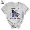 Willis Wildkats Football Checkered Bow