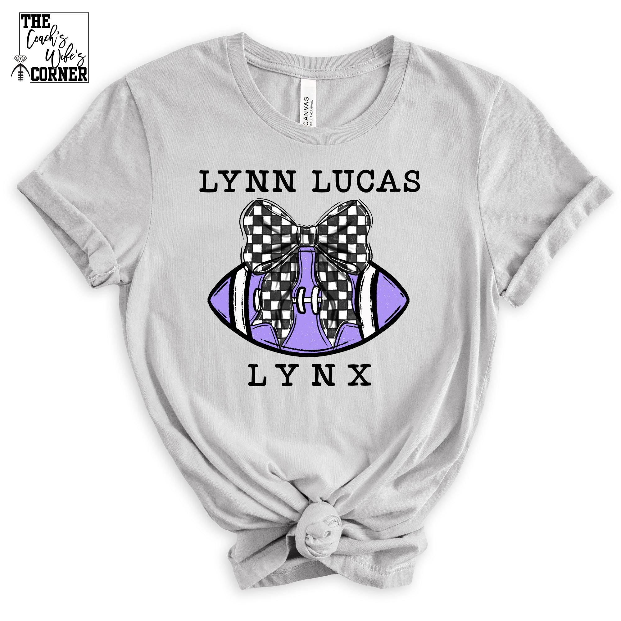Lynn Lucas Football Checkered Bow