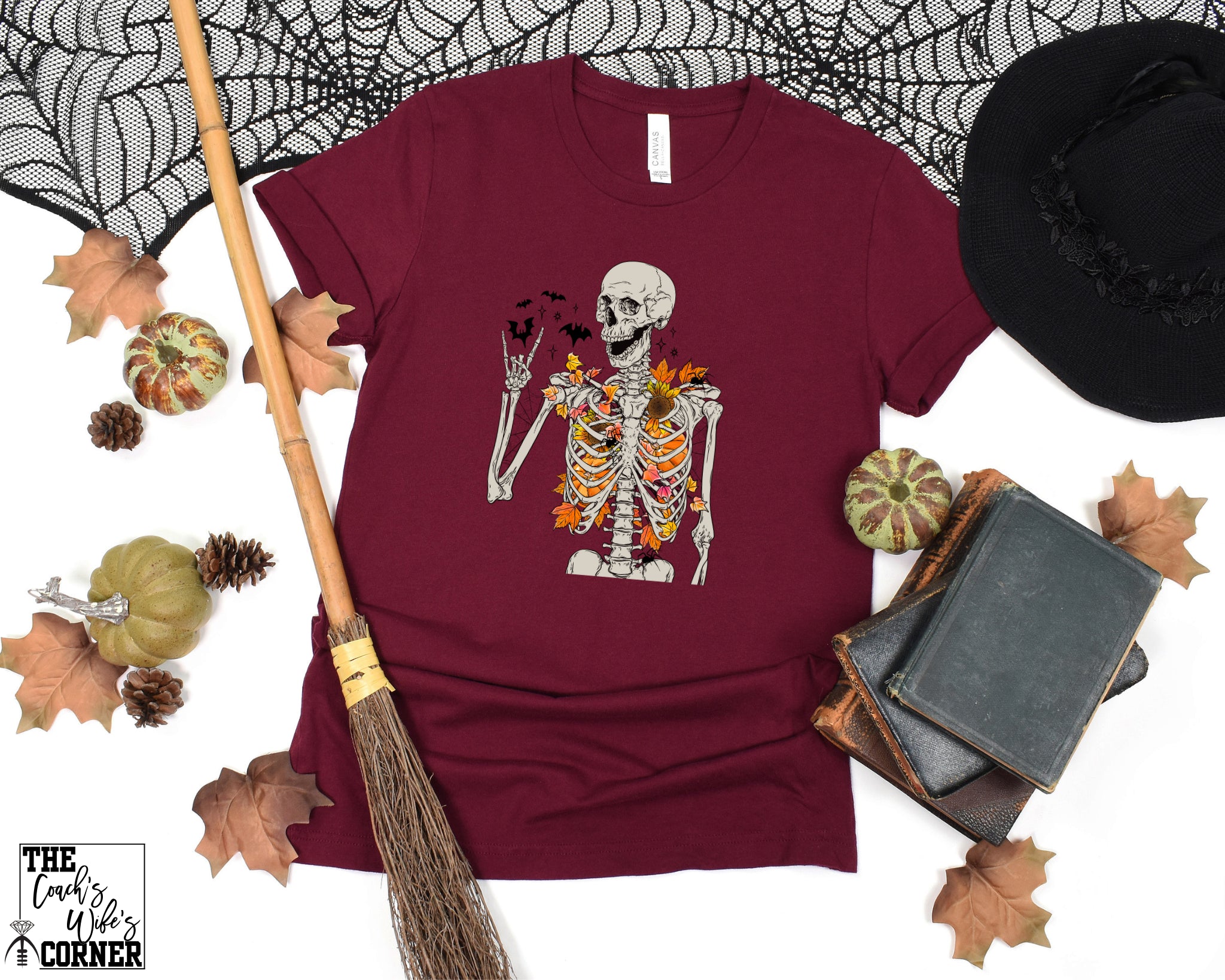 Skeleton, Bats & Leaves