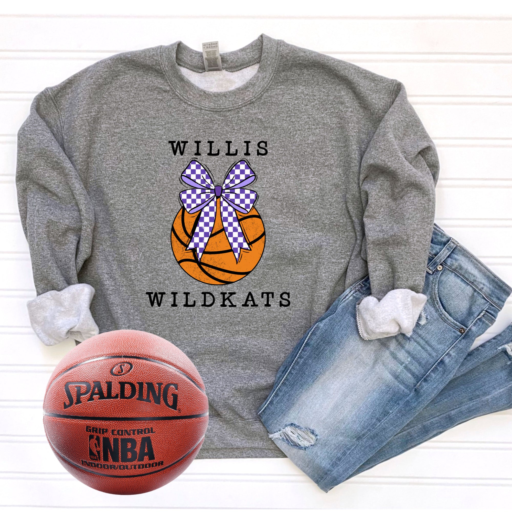 Willis Wildkats Basketball Bow