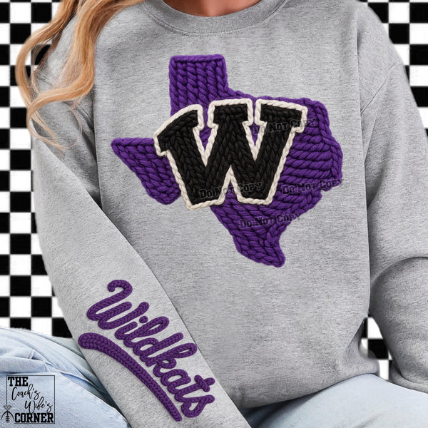 Willis Wildkats Faux Crochet