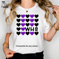 Willis Wildkats WHS Hearts Black & Purple