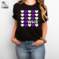 Willis Wildkats WHS Hearts Purple & White