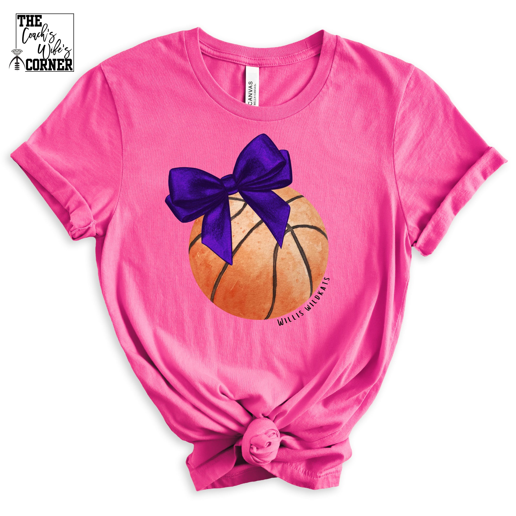 Willis Wildkats Watercolor Basketball