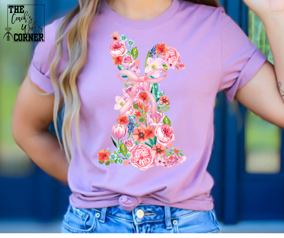 Floral Bunny with Bow