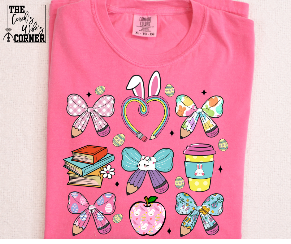 Checkered Teacher Easter Bunny Pastels