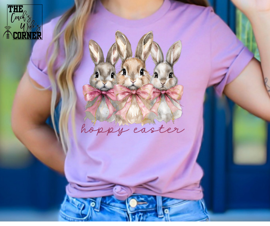 Hoppy Easter Bunny Bows Pink